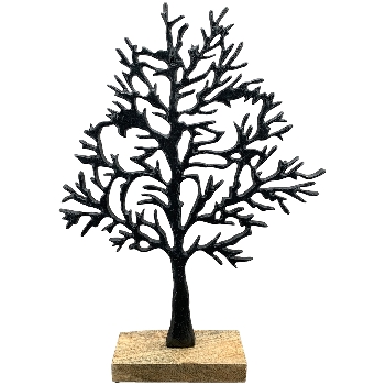 Baum Sobre, schwarz, Alu/Holz, 33x2,5x41 cm