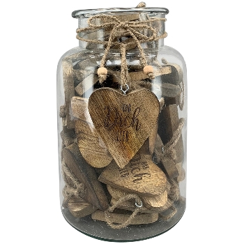 HerzHänger Dost, natur, Holz/Glas, 6,5x1x8,5 cm
