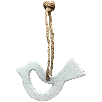 VogelHänger Puri, weiß, Alu/Glas, 6,5x0,5x5 cm