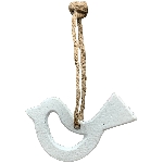 VogelHänger Puri, weiß, Alu/Glas, 6,5x0,5x5 cm