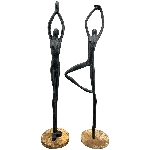 Skulptur Sobre, schwarz, Alu/Holz, 14x10x48 cm, 10x10x48 cm