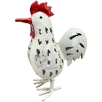 Huhn Kanu, weiß, Metall, 24x11x25 cm