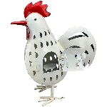 Huhn Kanu, weiß, Metall, 24x11x25 cm