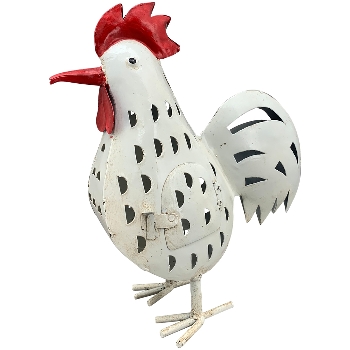 Huhn Kanu, weiß, Metall, 30x13x30 cm