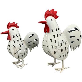 Huhn Kanu, weiß, Metall, 30x13x30 cm
