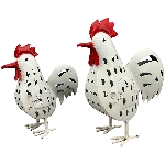 Huhn Kanu, weiß, Metall, 30x13x30 cm