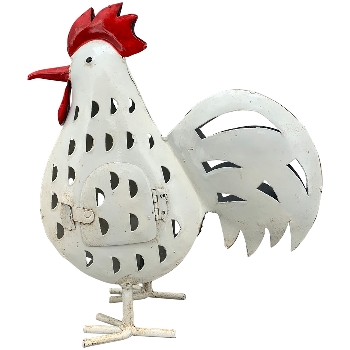 Huhn Kanu, weiß, Metall, 30x13x30 cm