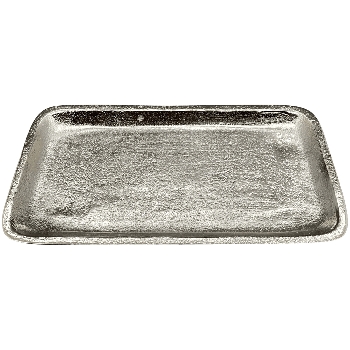 Tablett GROS, silber, Aluminium, 24x13x3 cm