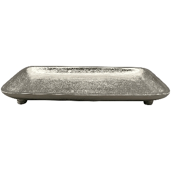 Tablett GROS, silber, Aluminium, 24x13x3 cm
