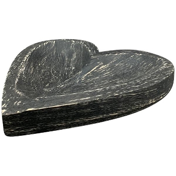 HerzTablett Dost, schwarz, Holz, 15x16x2 cm