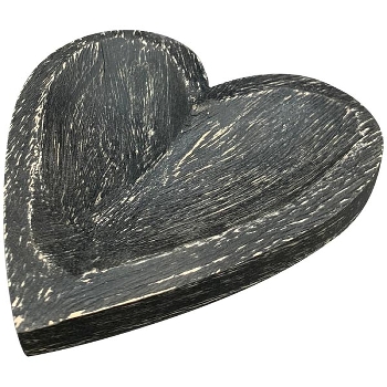 HerzTablett Dost, schwarz, Holz, 15x16x2 cm