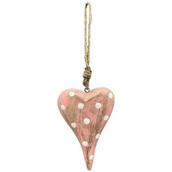HerzHänger Dost, pink, Holz, 10x2,5x15,5 cm