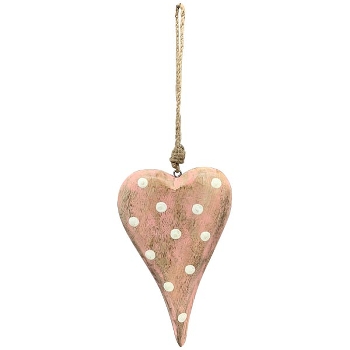 HerzHänger Dost, pink, Holz, 15x2,5x19,5 cm