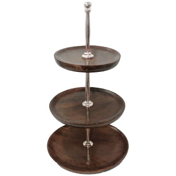 Etagere Dost, Holz/Alu, 25x25x53 cm