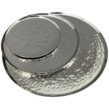Tablett SuArt, silber, Edelstahl, 25x25x1 cm