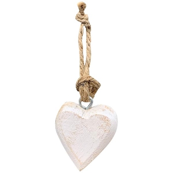 HerzHänger Dost, weiß/lila/pink/grün, Holz, 4x2x4 cm