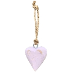 HerzHänger Dost, weiß/lila/pink/grün, Holz, 4x2x4 cm