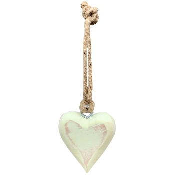 HerzHänger Dost, weiß/lila/pink/grün, Holz, 4x2x4 cm