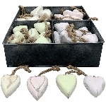 HerzHänger Dost, weiß/lila/rosa/grün, Holz, 4,5x2,5x4,5 cm