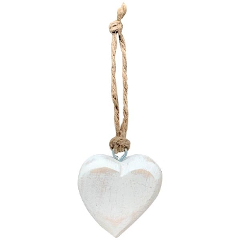 HerzHänger Dost, weiß/lila/rosa/grün, Holz, 4,5x2,5x4,5 cm