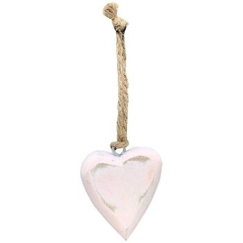 HerzHänger Dost, weiß/lila/rosa/grün, Holz, 4,5x2,5x4,5 cm