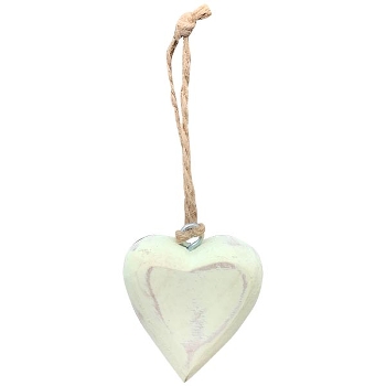 HerzHänger Dost, weiß/lila/rosa/grün, Holz, 4,5x2,5x4,5 cm