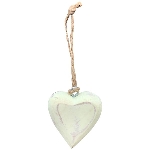 HerzHänger Dost, weiß/lila/rosa/grün, Holz, 4,5x2,5x4,5 cm