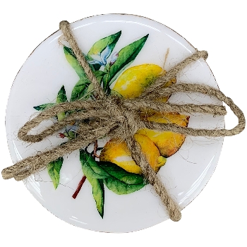 Untersetzer Citron, Holz, 10x10x5 cm