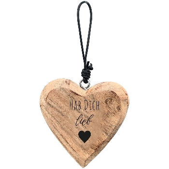 HerzHänger Dost, natur, Holz, 7x1,5x7 cm