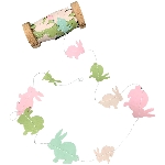 Girlande Hase/Schmetterling/Engel PaperART, bunt, Papier, 5 m
