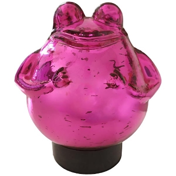 SchwimmFrosch Surplus, roserot, Glas, 11,5x9,5x13 cm