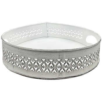 TablettSet/2 ClairBlanc, weiß, Metall, 25x25x6 cm, 30x30x6 cm