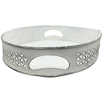 TablettSet/2 ClairBlanc, weiß, Metall, 25x25x6 cm, 30x30x6 cm