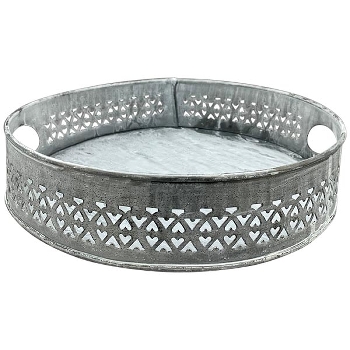 TablettSet/2 Junker, grau, Metall, 25x25x6 cm, 30x30x6 cm