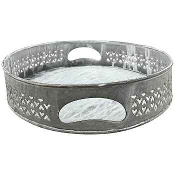 TablettSet/2 Junker, grau, Metall, 25x25x6 cm, 30x30x6 cm