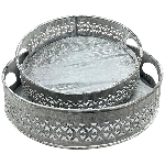 TablettSet/2 Junker, grau, Metall, 25x25x6 cm, 30x30x6 cm