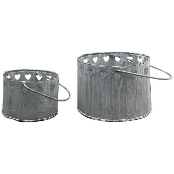 EimerSet/2 Junker, zink, Metall, 11x8x7,5 cm, 14x11x10,5 cm