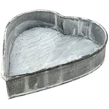 HerzTablett Junker, grau, Metall, 15x15x3,5 cm