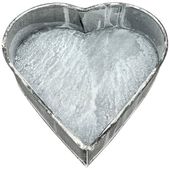 HerzTablett Junker, grau, Metall, 15x15x3,5 cm