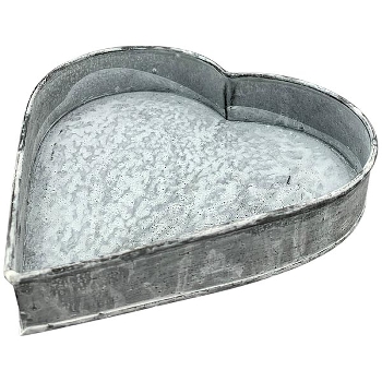 HerzTablett Junker, grau, Metall, 19x19x3,5 cm