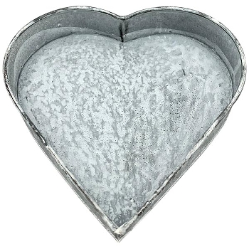 HerzTablett Junker, grau, Metall, 19x19x3,5 cm