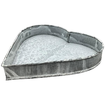 HerzTablett Junker, grau, Metall, 22x22x3,5 cm