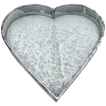 HerzTablett Junker, grau, Metall, 22x22x3,5 cm