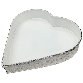 HerzTablett ClairBlanc, weiß, Metall, 19x19x3,5 cm