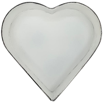 HerzTablett ClairBlanc, weiß, Metall, 19x19x3,5 cm