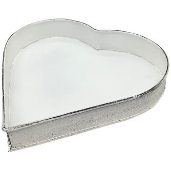 HerzTablett ClairBlanc, weiß, Metall, 22x22x3,5 cm