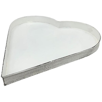 HerzTablett ClairBlanc, weiß, Metall, 36x35x3 cm