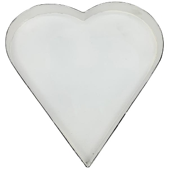 HerzTablett ClairBlanc, weiß, Metall, 36x35x3 cm