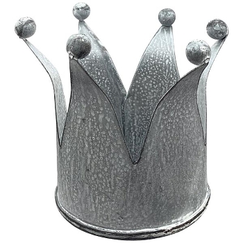 Krone Junker, grau, Metall, 10x10x18 cm