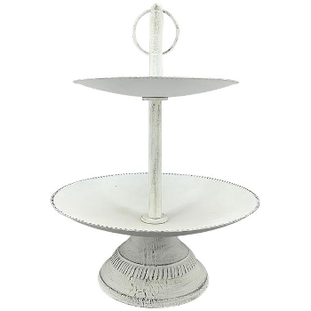 Etagere ClairBlanc, weiß, Metall, 25x25x34 cm
